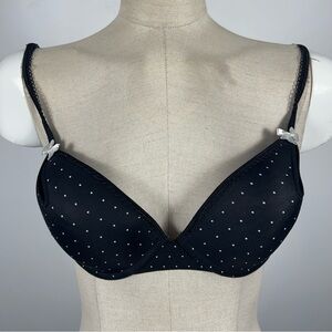 Kenzie Elegant Black Polka Dot Bra 38C